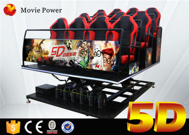 Cine hidráulico 5d con el equipo de la película del sistema del cine de Seat 5d del movimiento de la plataforma 4d del movimiento