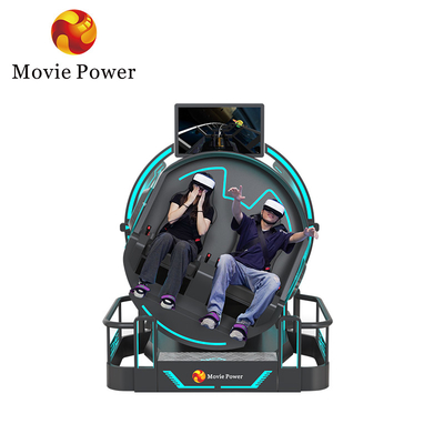 VR 360 2 asientos 9d montaña rusa VR máquinas 360 rotación VR cine 360 grados sillas voladoras simulador