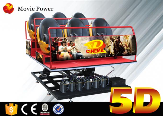 Teatro del movimiento del simulador 5D del movimiento del equipo del cine del sistema eléctrico 5D con los asientos del movimiento 0