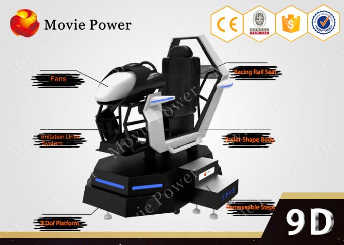Máquina de juego libre en línea del juego de las carreras de coches con la realidad virtual 9d Simualtor de 3 Dof 0