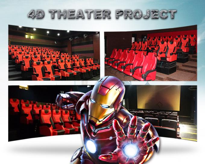 Asientos innovadores del movimiento de las atracciones emocionantes del cine de la montaña rusa del proyecto 4D 0