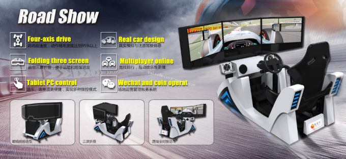simulador de la conducción de automóviles de Vr de las pantallas 9D tres con la plataforma dinámica 2