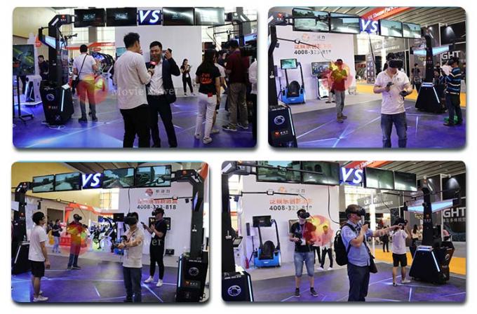 jugadores del dispositivo 4 del juego del tiroteo del simulador de 1.2kw 9D VR para la liga del guerrero del centro comercial VR 1