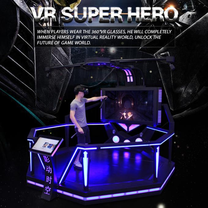 Caminante que tira HTC Vive 9d VR que se levanta el simulador del juego de la batalla con el arma que tira la máquina de juego interactiva 0