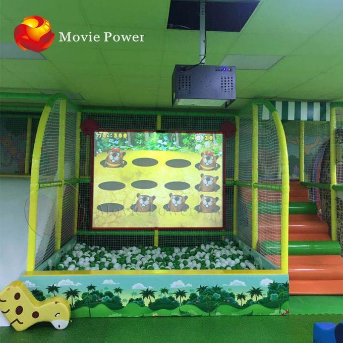 parque interior del patio de los niños 3D del piso de la pared de los juegos grandes interactivos de la proyección 0