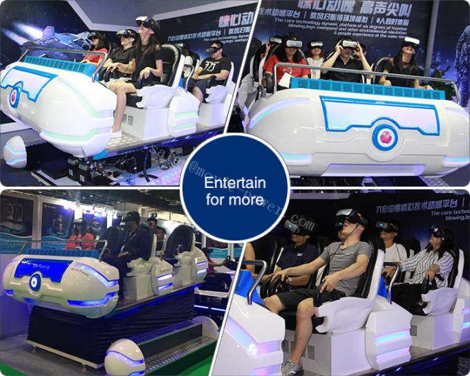 cine de 9.5KW 9D VR, 6 máquina de juego del parque de atracciones de la plataforma del Dof de los asientos 6 VR 1
