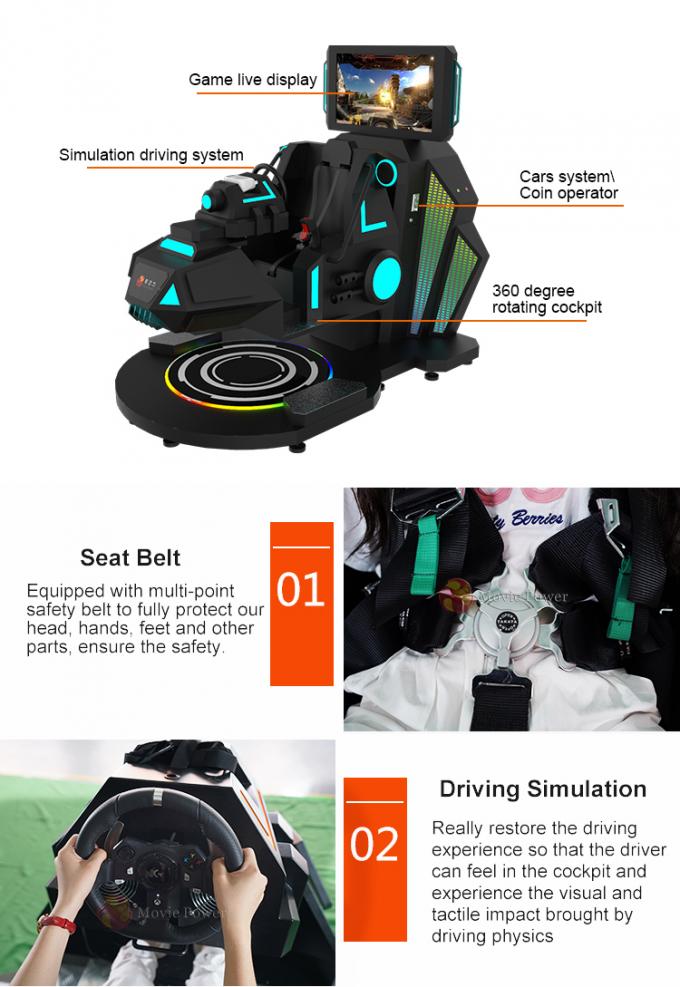 Juego eléctrico de las carreras de coches del simulador del cine fresco 9D VR del diseño 9D VR 1