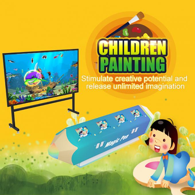 El rompecabezas 3d rompió la pared que los juegos interactivos del proyector acuñan la pintura colorida educativa del pago 0
