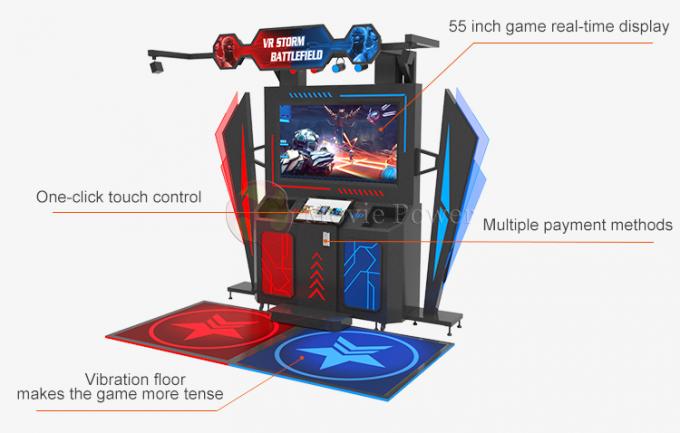 Máquina de juego multijugadora del simulador 9d de Gatling VR del centro comercial del simulador de la realidad que tira virtual 0