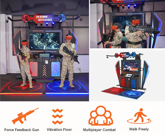Plataforma eléctrica permanente interactiva del simulador de la realidad virtual de 2 jugadores 1
