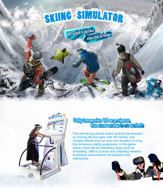 Máquina de Arcade de Realidad Virtual Operada con Moneda 9d Vr Simulador de Esquí Para Comercial 0