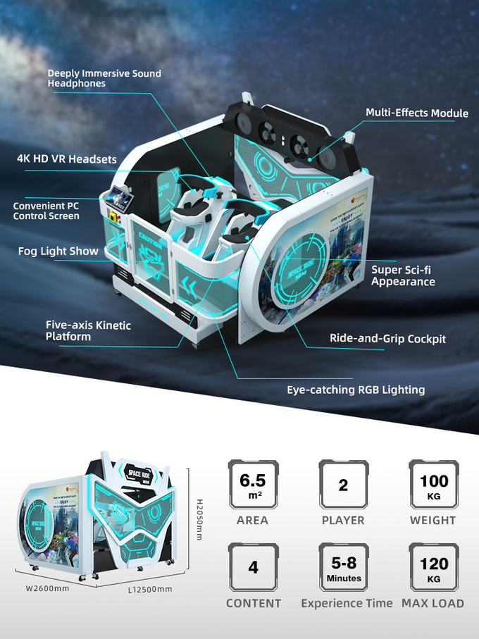 2 asientos VR Flight Simulator Full Sense 9d Cine de juegos de realidad virtual 1