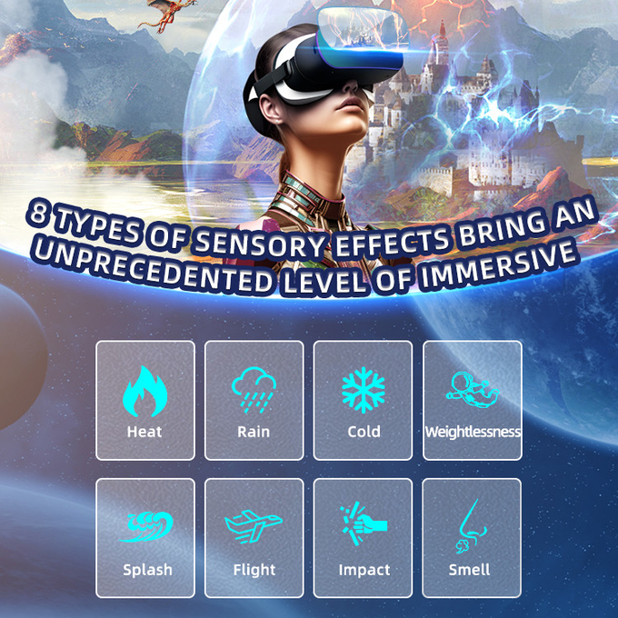 2 asientos VR Flight Simulator Full Sense 9d Cine de juegos de realidad virtual 2
