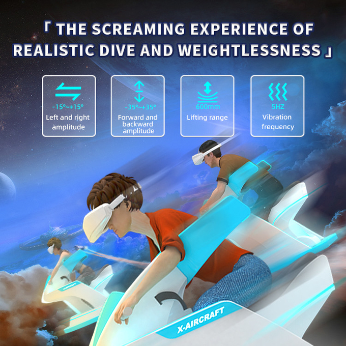 23KW Vr Simulador de vuelo Cockpit 2 asientos Realidad virtual Arcade 9d Cine 3