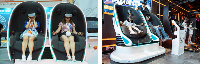 Parque temático 9D VR Egg Chair Simulator VR Shark Motion Cinema 2 asientos 3