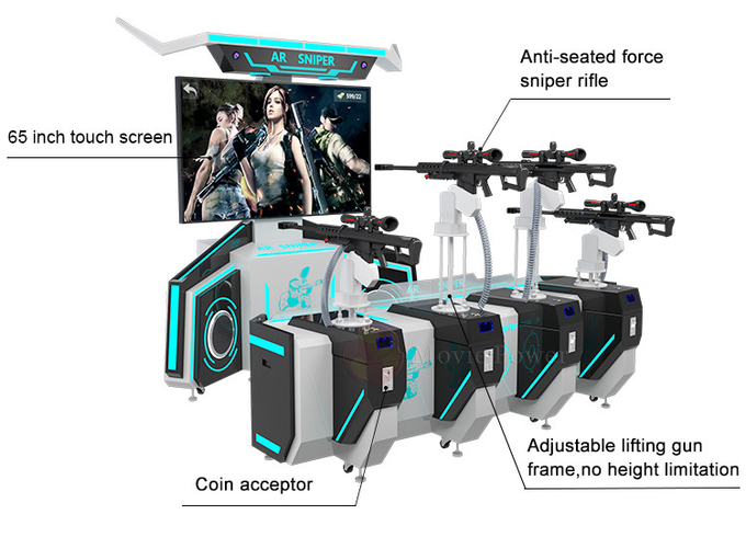 Juegos de disparos VR interactivos para interiores Máquina de juego de arcade 4 jugadores para parque de diversiones 3
