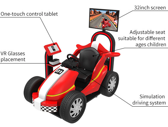 Parque temático VR Rides 9D Juego de carreras para niños Simulador de monedas Automóvil operado Máquina arcade 4