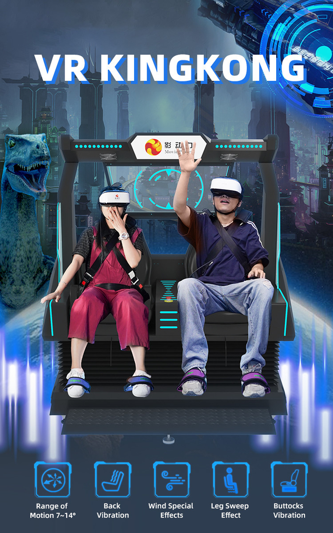 Máquina VR de 2 asientos Simulador de montañas rusas 9d VR Cinema Motion Chair Juegos de Realidad Virtual Arcade Para Comercial 0