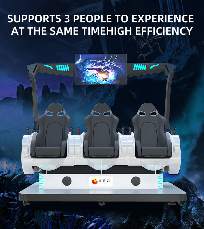 3 asientos simulador de realidad virtual máquina de juego 5D operada con moneda sillas de cine 9D 4
