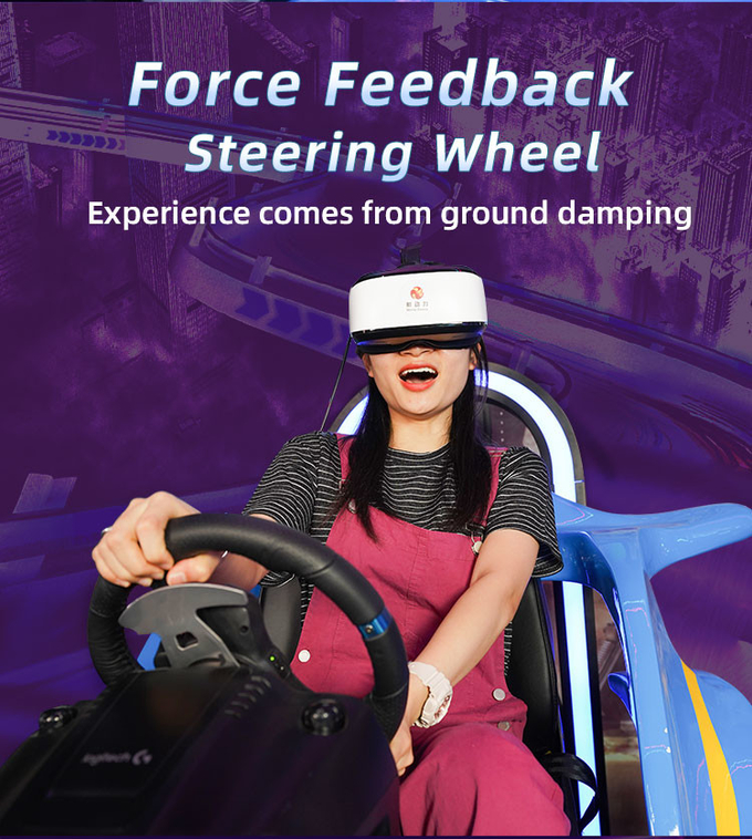 Juego de carreras de coches 9D para niños simulador de conducción VR para parque de diversiones 3