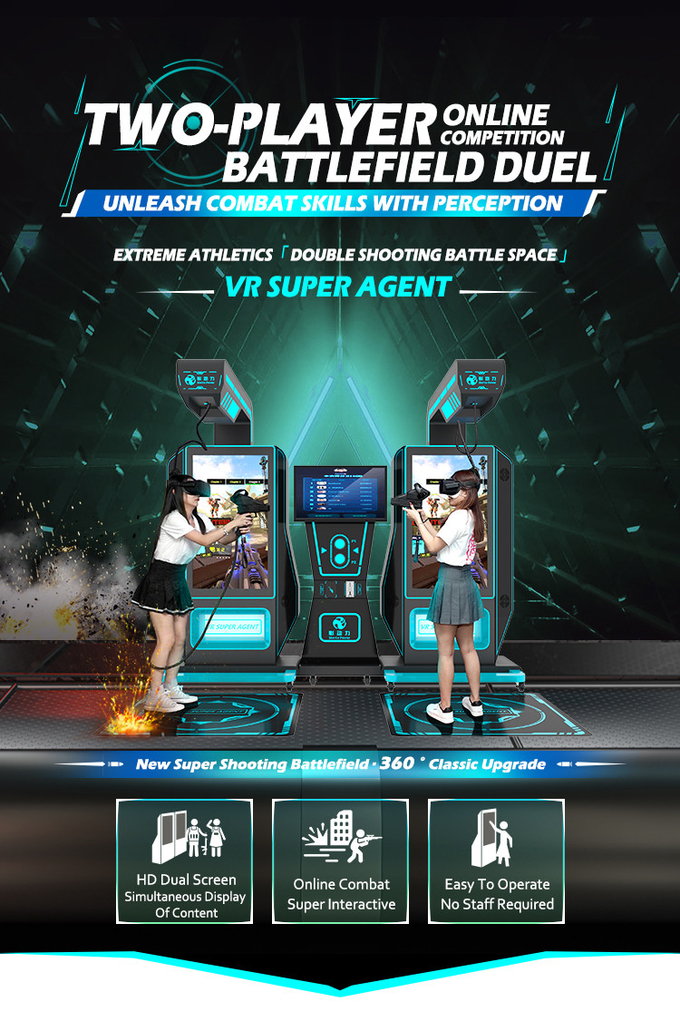 Simulador de los juegos de la batalla del Play Station del arma de la película de Arcade Shooting Arena Games 9d del simulador de la realidad virtual del entretenimiento 0