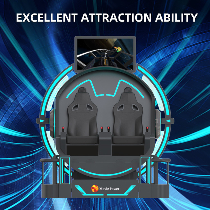 VR 360 2 asientos 9d montaña rusa VR máquinas 360 rotación VR cine 360 grados sillas voladoras simulador 6