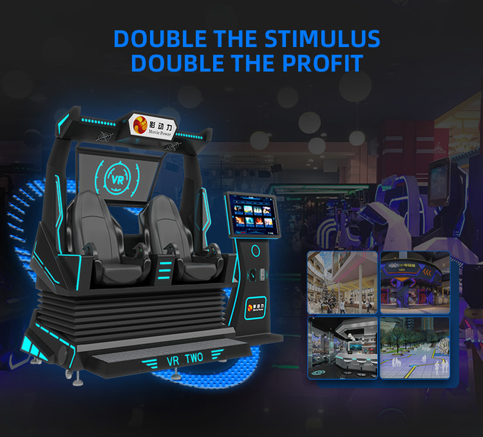Máquina VR de 2 asientos Simulador de montañas rusas 9d VR Cinema Motion Chair Juegos de Realidad Virtual Arcade Para Comercial 2