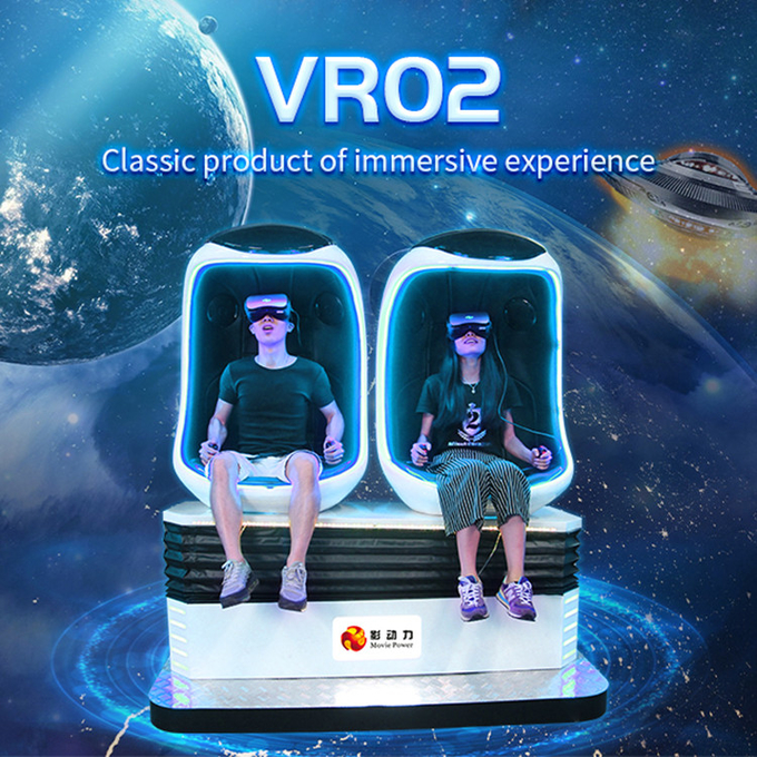 Realidad virtual para 2 jugadores 9d silla de huevo 9d vr montaña rusa máquina de juego simulador simulador de movimiento 0