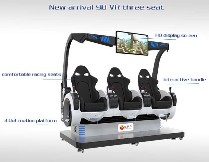 máquina de juego teledirigida del cine 3Q VR de la realidad virtual de los asientos del simulador de 220V 9D 3 2