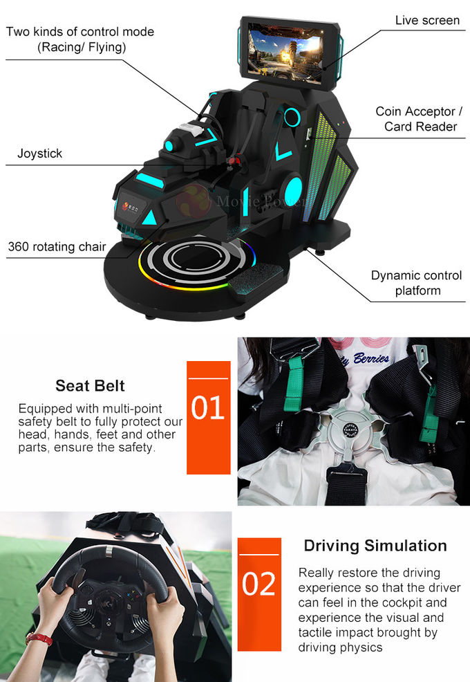 Plataforma del movimiento del simulador 9D VR del cine de la silla del cine del huevo VR de la realidad virtual 9D 0