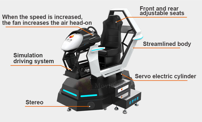 Máquina de juego de carreras de automóviles 9D VR de 360 grados en interiores Realidad virtual Conducción Arcade Simulador de movimiento 3