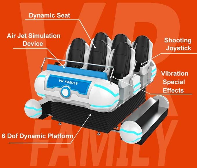 Simulador interactivo 6 de los asientos del negocio de la familia del arma del juego popular VR 9D del tiroteo 1