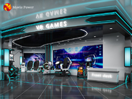 Los niños del equipo del parque de atracciones de VR juegan la realidad virtual Arcade Theme Park Playground de la zona