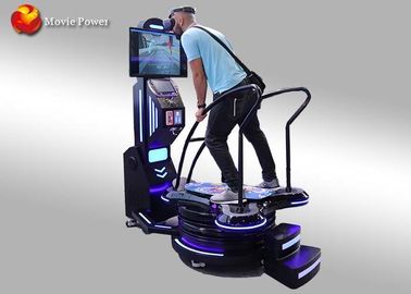 Negro y azul que se levantan juegos interactivos del entretenimiento del simulador del movimiento de 9D que practican surf VR