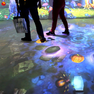 Juegos interactivos del piso del movimiento del túnel del holograma del proyector del equipo 3d del patio de los niños
