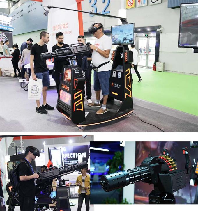 Juego negro del tiroteo del arma de la realidad virtual del simulador del color VR Gatling 1