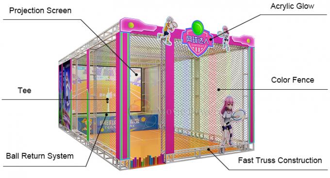 1 máquina interactiva de la realidad virtual del juego del tenis de los niños del parque temático del jugador VR 1