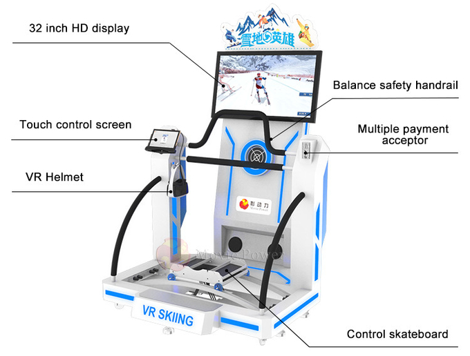 Máquina de Arcade de Realidad Virtual Operada con Moneda 9d Vr Simulador de Esquí Para Comercial 3