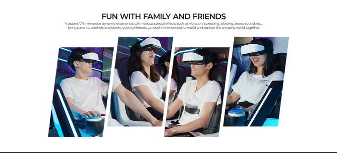 2Simulador de montaña rusa de realidad virtual de.5kw 4 asientos 9D VR Cinema Space Theater 1