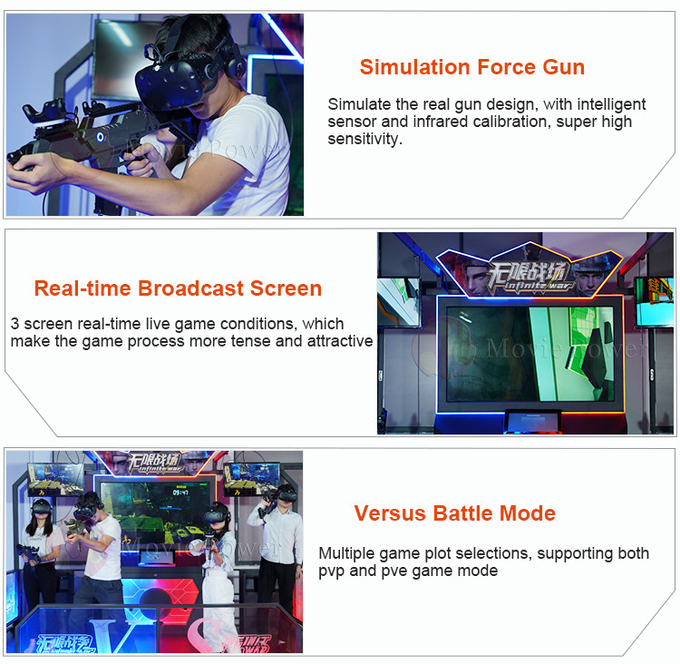 Equipo de Realidad Virtual Vr Disparador Máquina de Juego 9d Vr Disparador Simulador Vr Disparador Arena Multijugador 4
