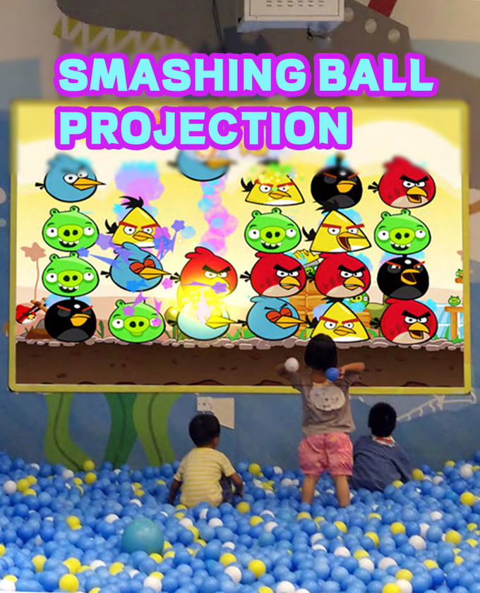 Juegos de proyección de pared de gran piso para niños Parque de juegos de interior Juego de pelota interactivo 3D para niños 0