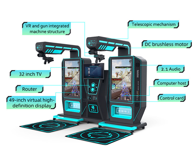 Virtual Reality Shooting Arcade Game Machine 9d Vr Equipo de juego de disparos para 2 jugadores 1