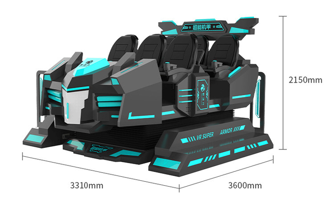 VR Parque temático cine 9d Realidad virtual simulador de montaña rusa 6 asientos VR máquina de juego 7