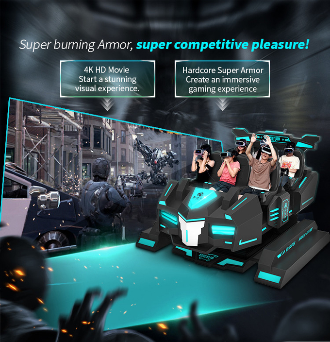 VR Parque temático cine 9d Realidad virtual simulador de montaña rusa 6 asientos VR máquina de juego 4