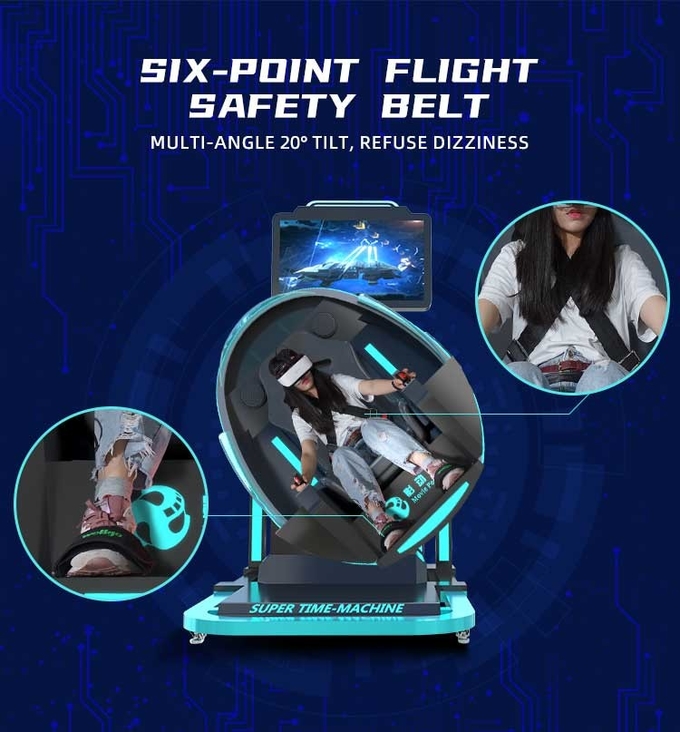 Máquina de juego estupenda comercial de la mosca del Time Machine del simulador 9D VR de la realidad virtual del empujador de la moneda 8