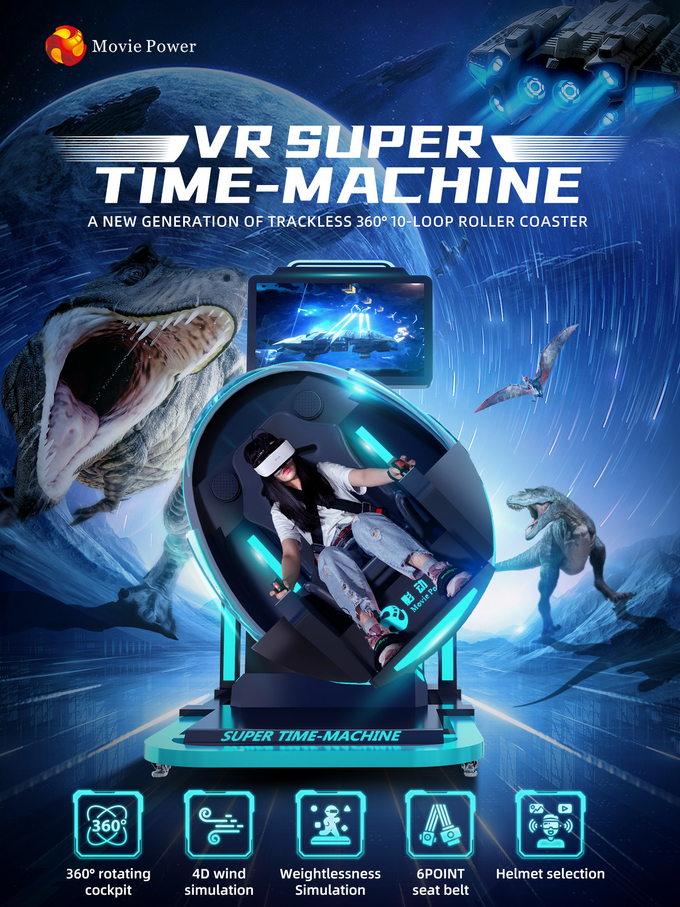 Máquina de juego estupenda comercial de la mosca del Time Machine del simulador 9D VR de la realidad virtual del empujador de la moneda 3