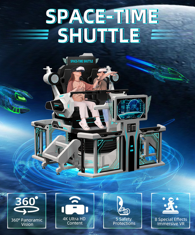 Seguridad 9d VR Cine 2 asientos VR montaña rusa silla simuladora 360 movimiento paseo 0