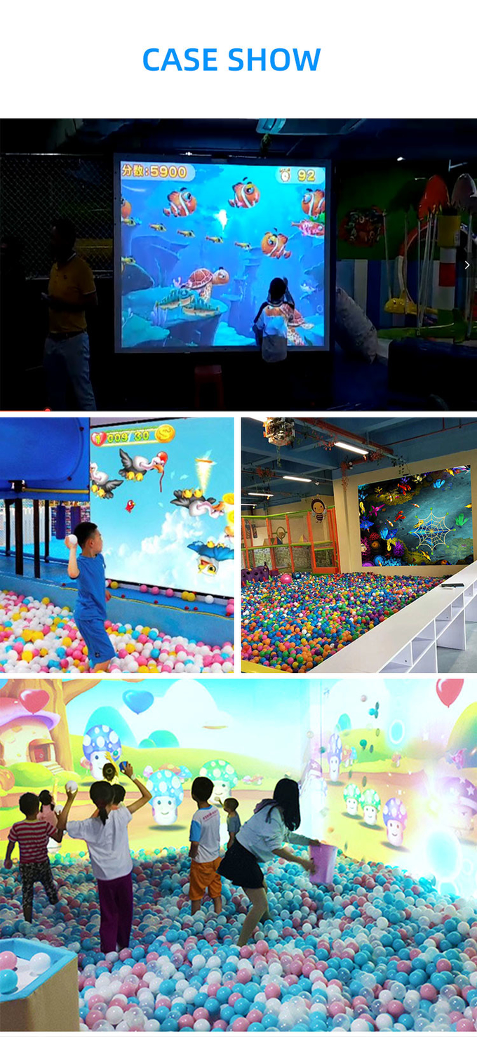 Juegos de proyección de pared de gran piso para niños Parque de juegos de interior Juego de pelota interactivo 3D para niños 7