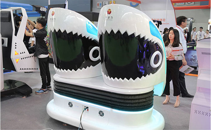 Parque temático 9D VR Egg Chair Simulator VR Shark Motion Cinema 2 asientos 2